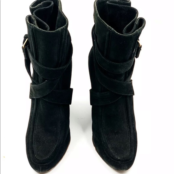 BALENCIAGA Black Suede Wedge Boots - 7 - Picture 4 of 12